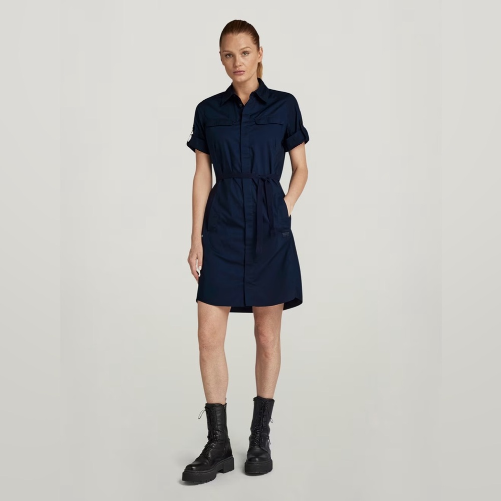 G-Star Dark Blue Mini Shirt Dress